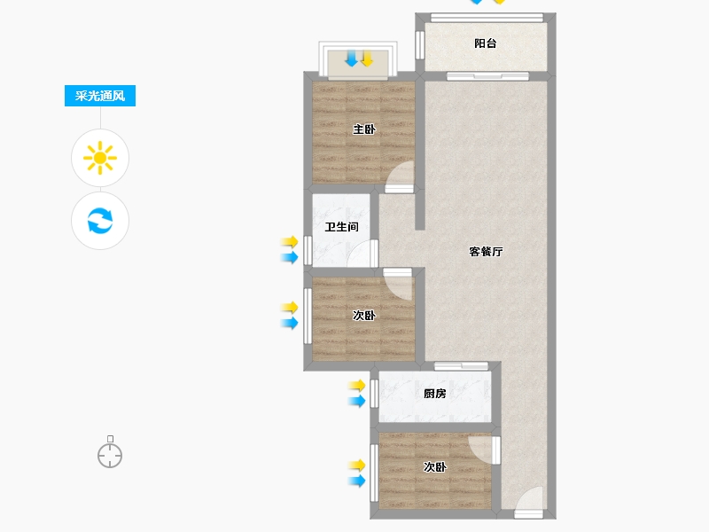 广东省-惠州市-龙光城-62.00-户型库-采光通风