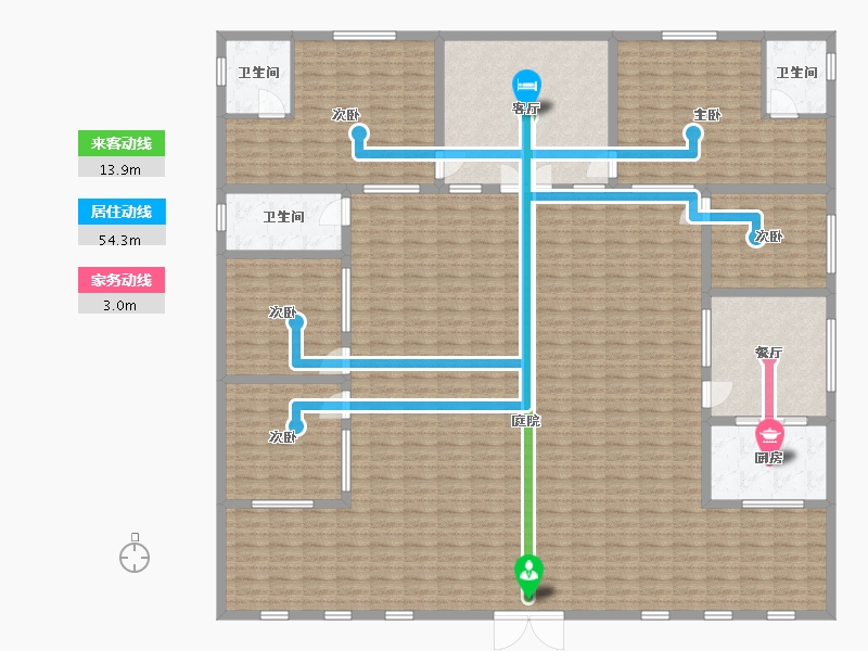 浙江省-杭州市-农村-70.00-户型库-动静线