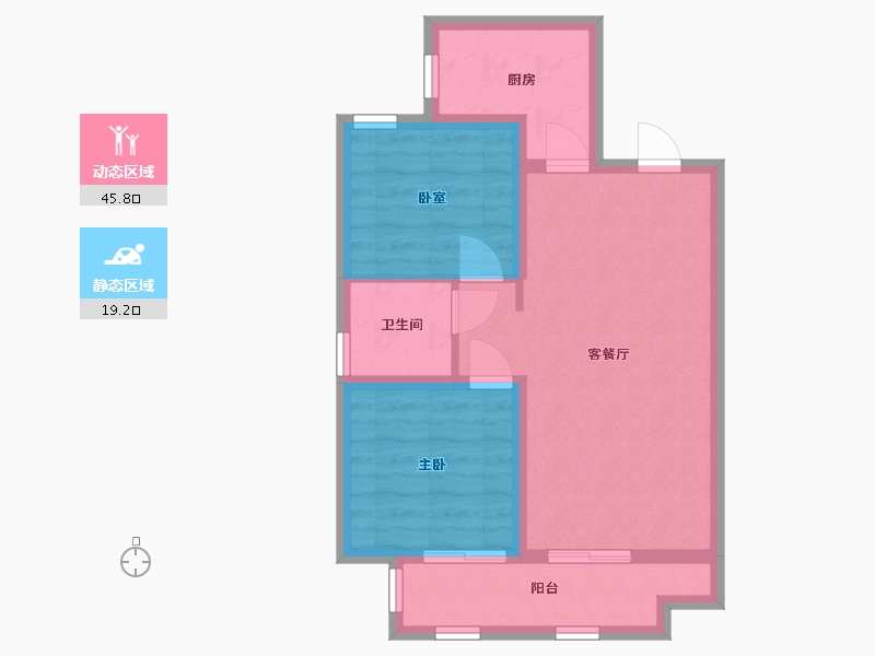 河北省-沧州市-泽信云尚-65.70-户型库-动静分区