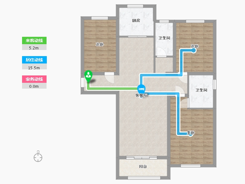 河北省-张家口市-馨美家园-105.00-户型库-动静线