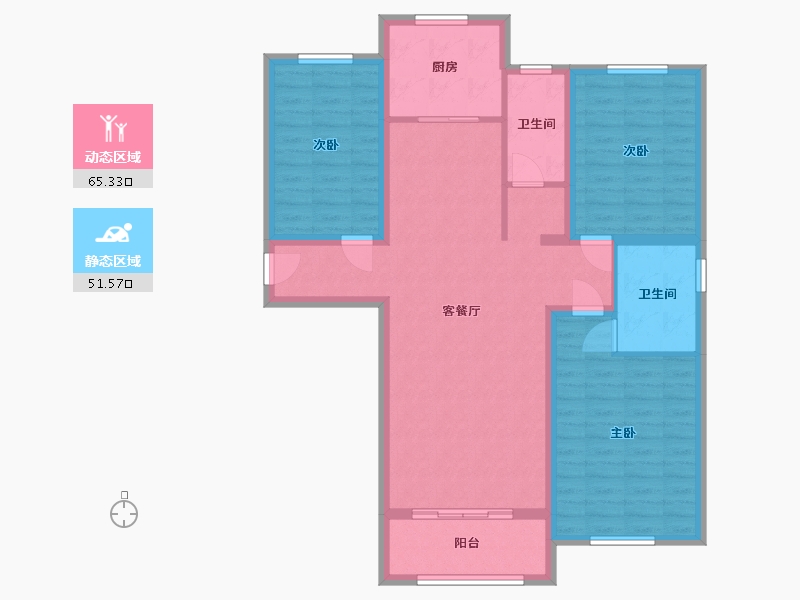 河北省-张家口市-馨美家园-105.00-户型库-动静分区