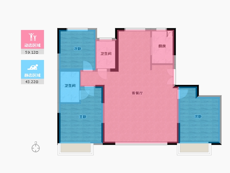 内蒙古自治区-通辽市-林语江南-101.00-户型库-动静分区