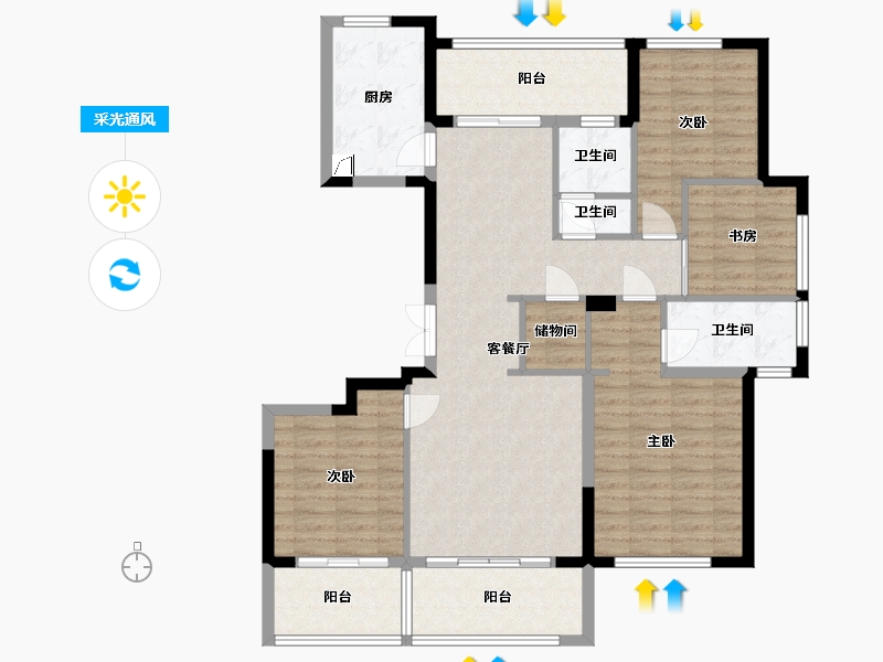 广西壮族自治区-玉林市-春江花月-138.00-户型库-采光通风