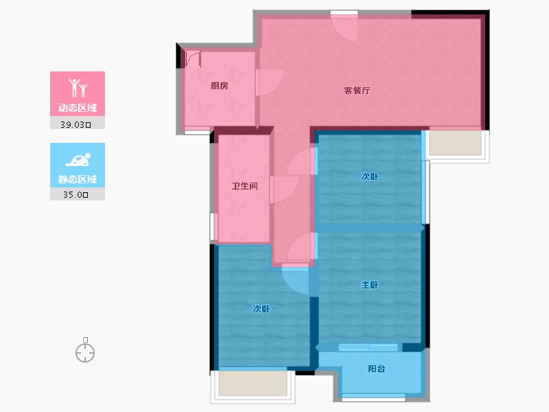 河南省-郑州市-朗悦悦棠苑-75.00-户型库-动静分区