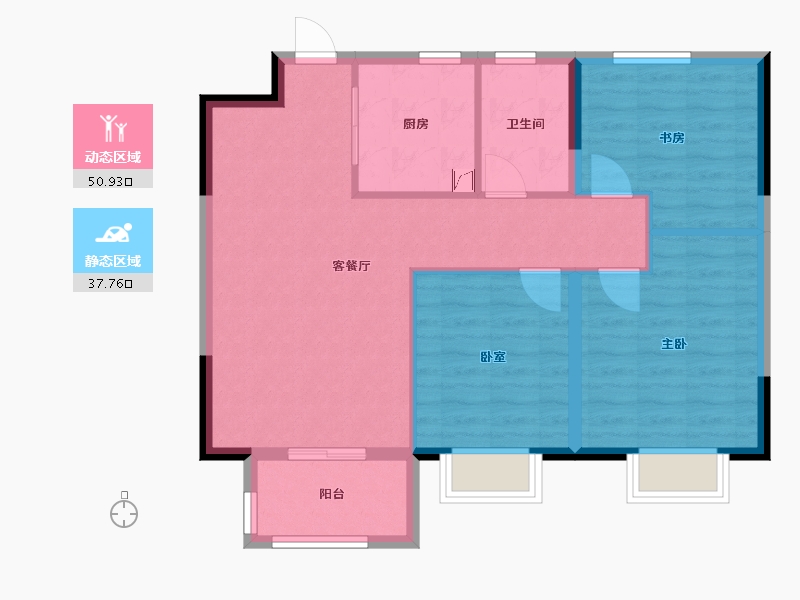 河南省-郑州市-锦艺四季城-80.00-户型库-动静分区