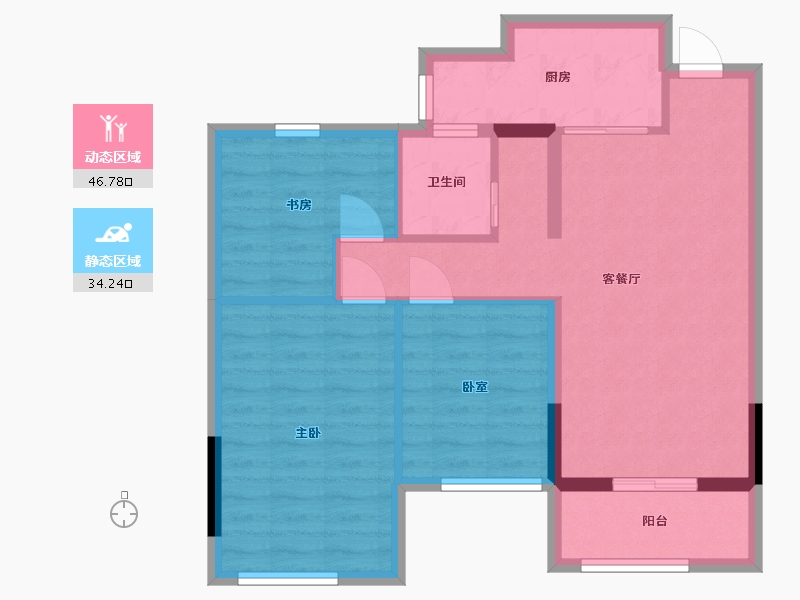 湖南省-长沙市-长沙绿城高尔夫小镇-88.00-户型库-动静分区