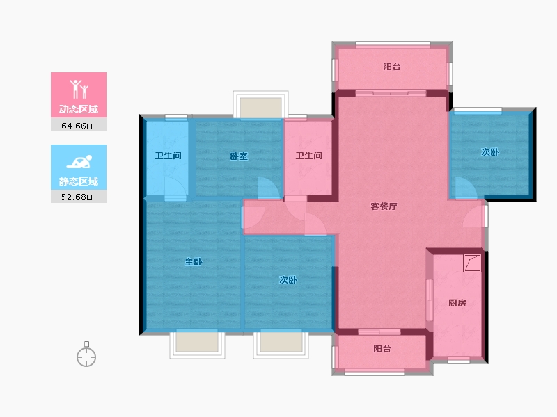 广东省-揭阳市-华润榕江悦府-105.00-户型库-动静分区