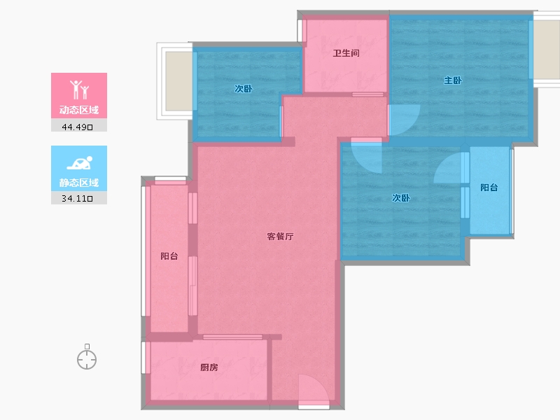 湖北省-武汉市-悦海湾-70.00-户型库-动静分区