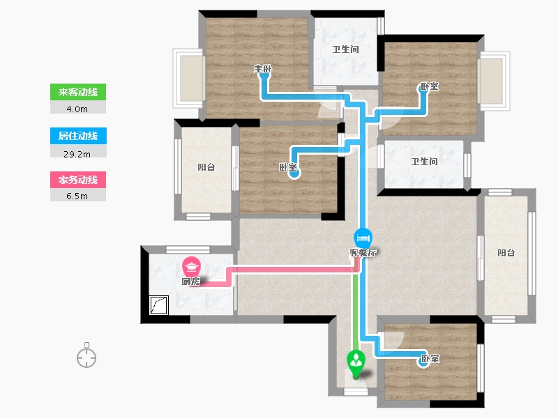 湖南省-长沙市-创意凯旋城-119.00-户型库-动静线