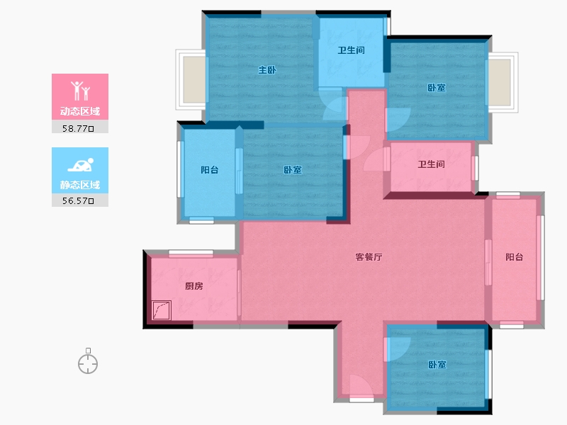 湖南省-长沙市-创意凯旋城-119.00-户型库-动静分区