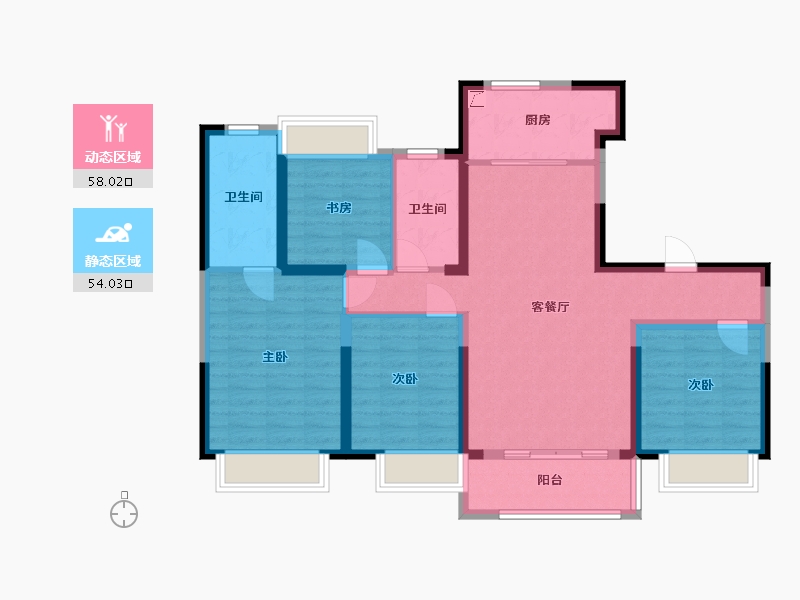 上海-上海市-君御公馆-125.00-户型库-动静分区