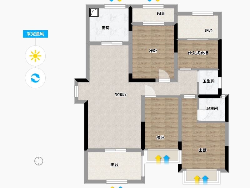 广西壮族自治区-桂林市-筑成时代春晓-99.00-户型库-采光通风