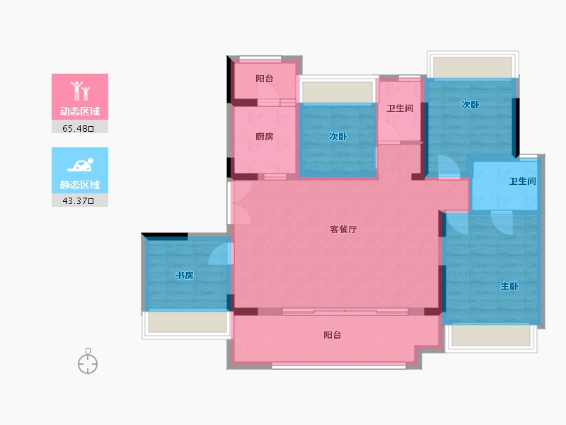 重庆-重庆市-金科星辰-108.00-户型库-动静分区