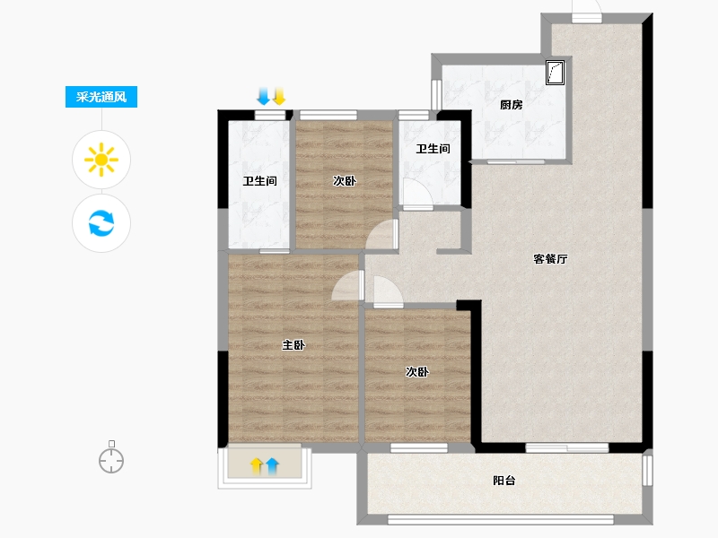 福建省-泉州市-翰墨学苑-92.00-户型库-采光通风