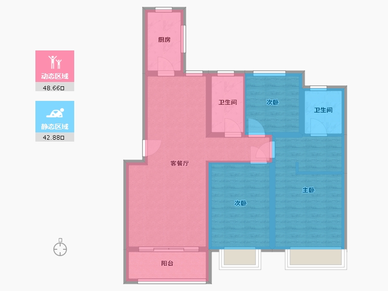 河北省-石家庄市-百合御景城-92.25-户型库-动静分区