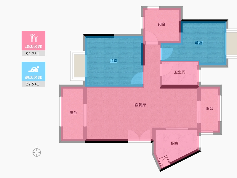 广东省-清远市-天御华府-64.26-户型库-动静分区