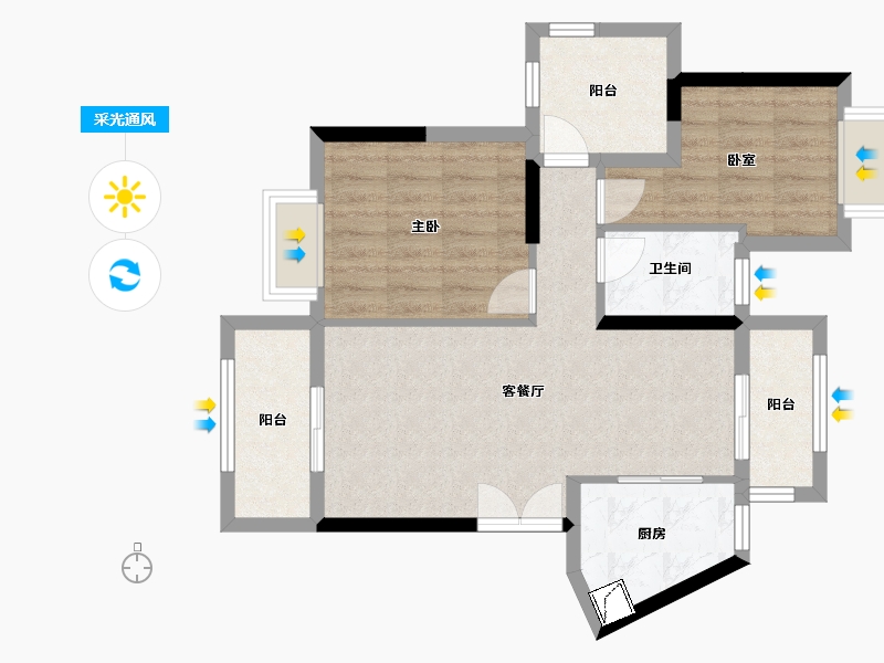 广东省-清远市-天御华府-64.26-户型库-采光通风