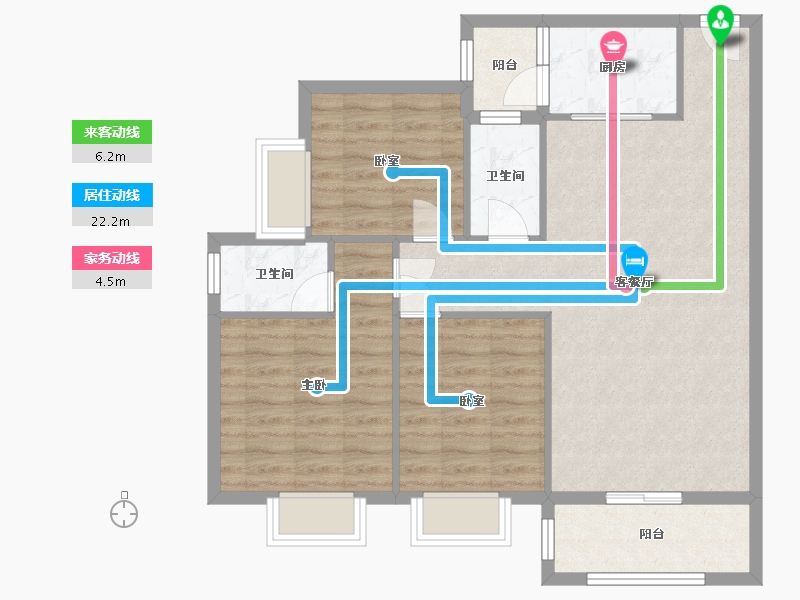 广东省-湛江市-馨平嘉园-90.36-户型库-动静线