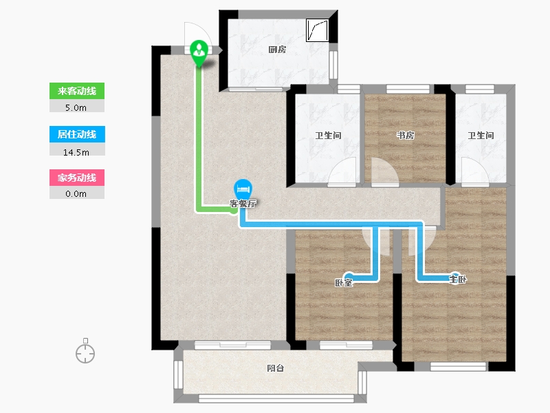 湖南省-长沙市-澳海望洲府-90.00-户型库-动静线