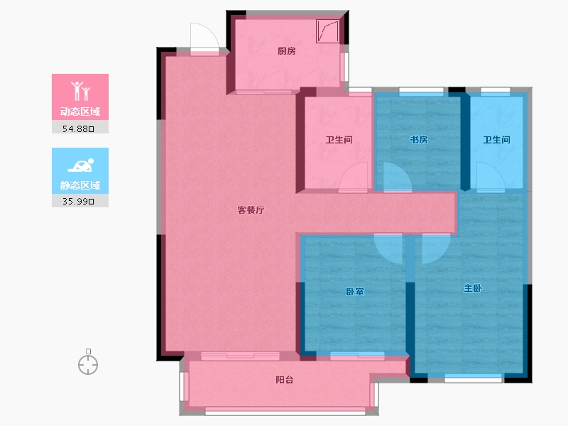 湖南省-长沙市-澳海望洲府-90.00-户型库-动静分区