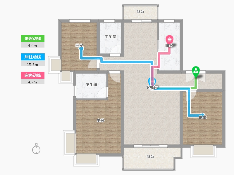 安徽省-安庆市-金星中央城-120.00-户型库-动静线