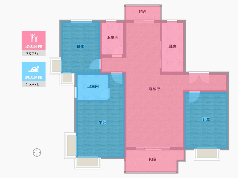 安徽省-安庆市-金星中央城-120.00-户型库-动静分区