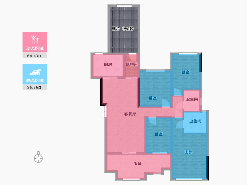 重庆-重庆市-东邦海棠湾-120.00-户型库-动静分区