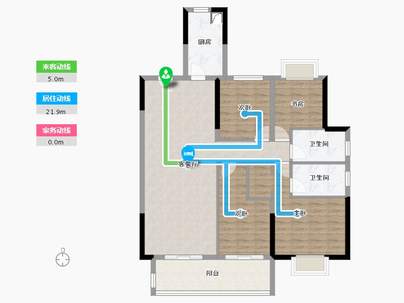 湖北省-咸宁市-福星城-106.00-户型库-动静线