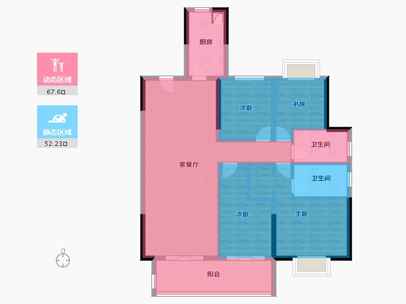 湖北省-咸宁市-福星城-106.00-户型库-动静分区