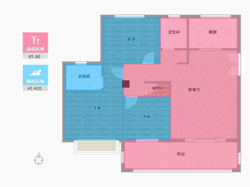 浙江省-温州市-盛宏锦园-100.00-户型库-动静分区