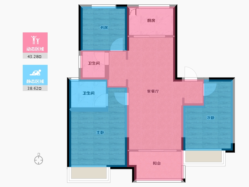 山东省-济南市-旭辉银盛泰·星瀚城-84.00-户型库-动静分区