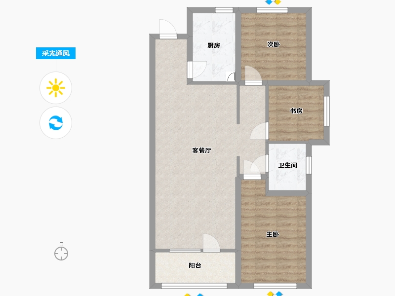 辽宁省-沈阳市-府城名著-95.20-户型库-采光通风