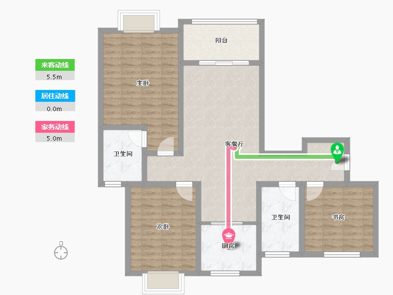 江苏省-苏州市-湘苑二区-136.00-户型库-动静线