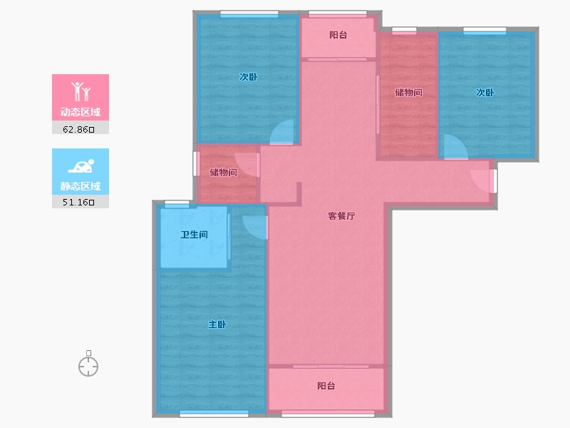 江苏省-苏州市-徐公桥花园-114.00-户型库-动静分区