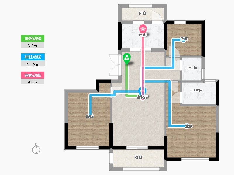 浙江省-台州市-书香名苑-81.47-户型库-动静线