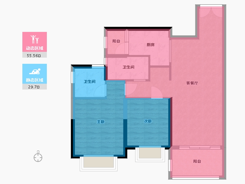 广东省-湛江市-盛和园-86.00-户型库-动静分区