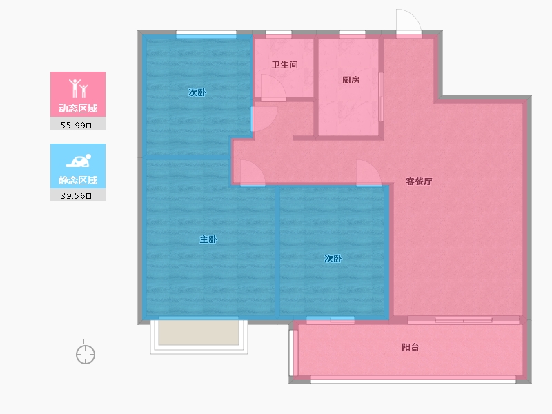 浙江省-金华市-红星天铂-87.00-户型库-动静分区