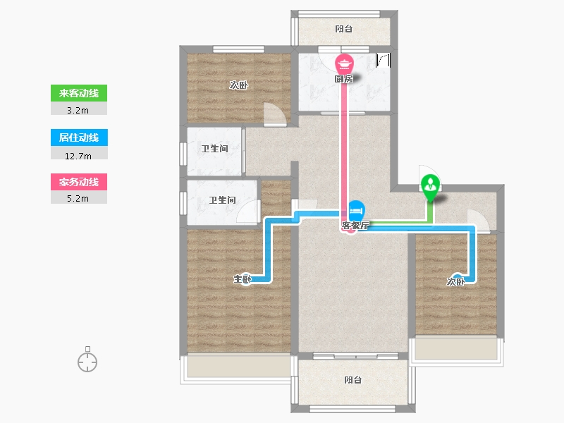 陕西省-渭南市-南湖学府-110.00-户型库-动静线