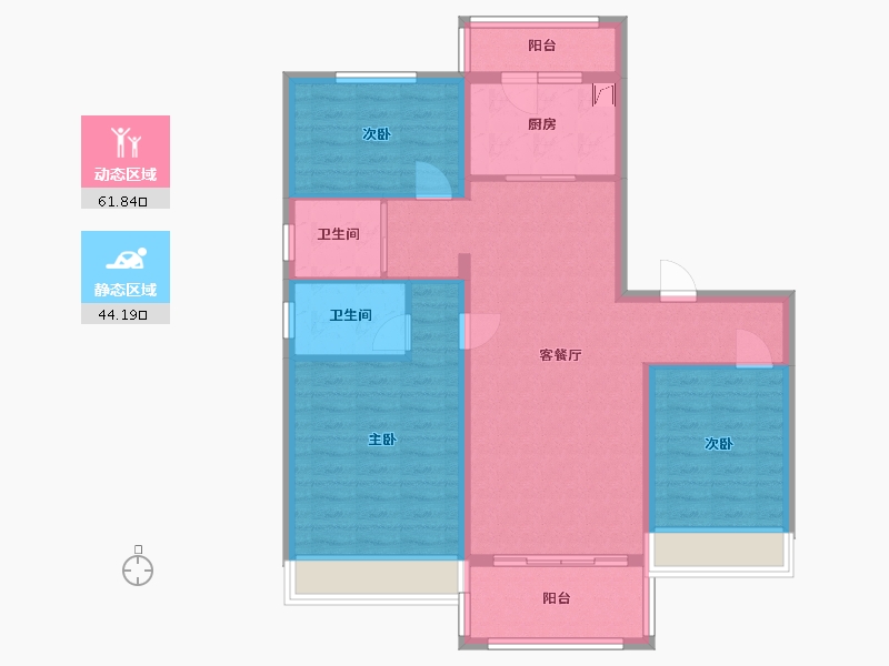 陕西省-渭南市-南湖学府-110.00-户型库-动静分区