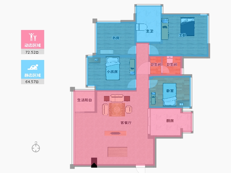 广西壮族自治区-南宁市-富鸣阳光城-124.10-户型库-动静分区