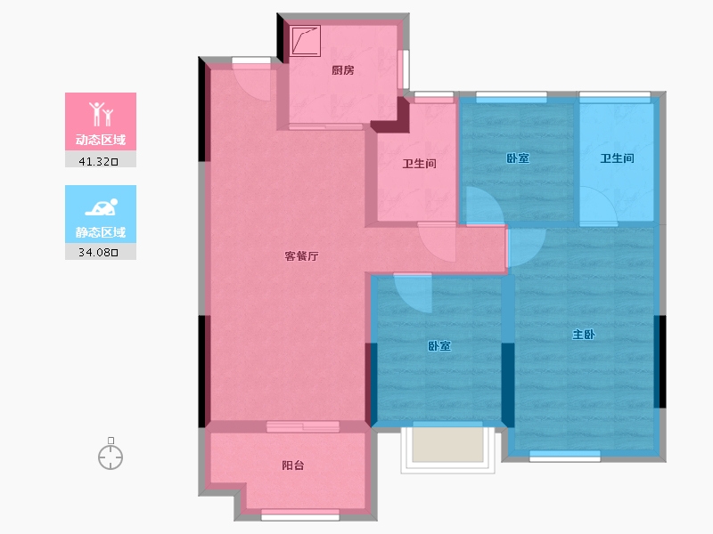 福建省-福州市-融创福州府-70.00-户型库-动静分区