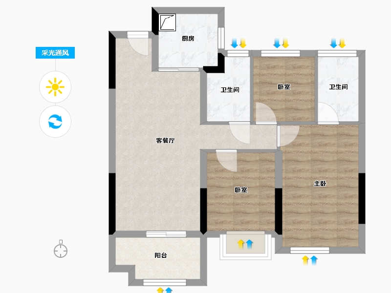 福建省-福州市-融创福州府-70.00-户型库-采光通风