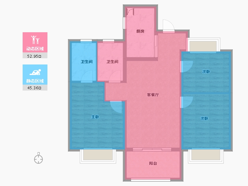 上海-上海市-禹州雍贤府-88.00-户型库-动静分区