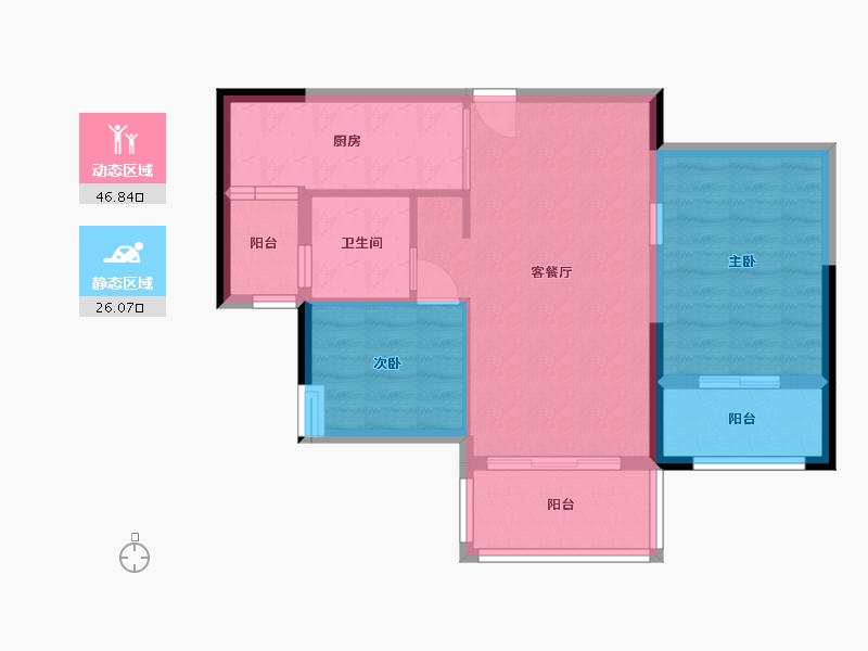 浙江省-嘉兴市-海盐碧桂园-65.73-户型库-动静分区