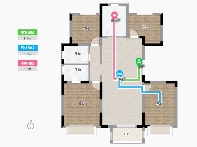 内蒙古自治区-呼和浩特市-中梁首府-118.80-户型库-动静线