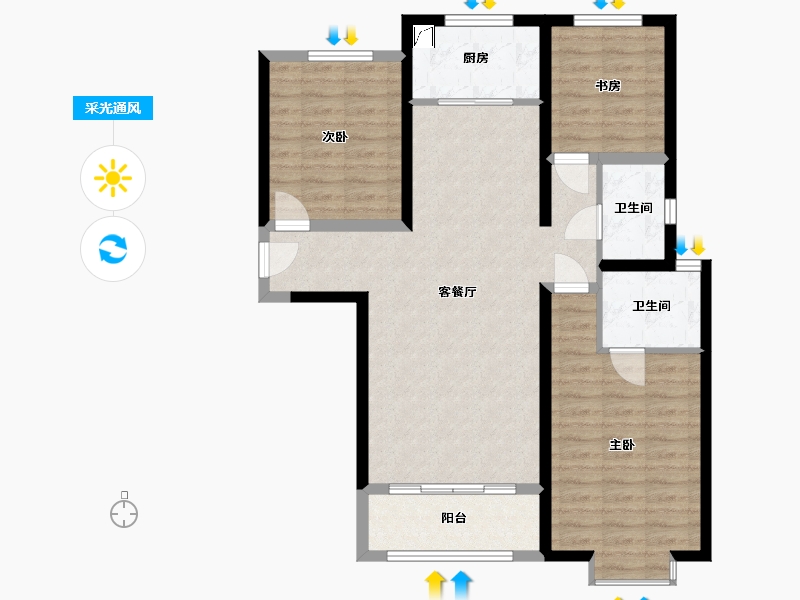 山西省-运城市-晋府壹号-99.00-户型库-采光通风