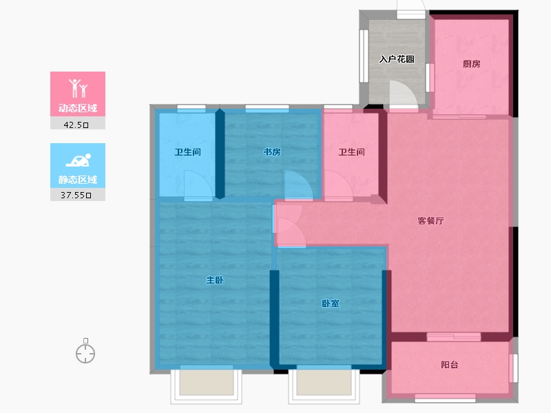 湖北省-武汉市-梅苑-80.19-户型库-动静分区