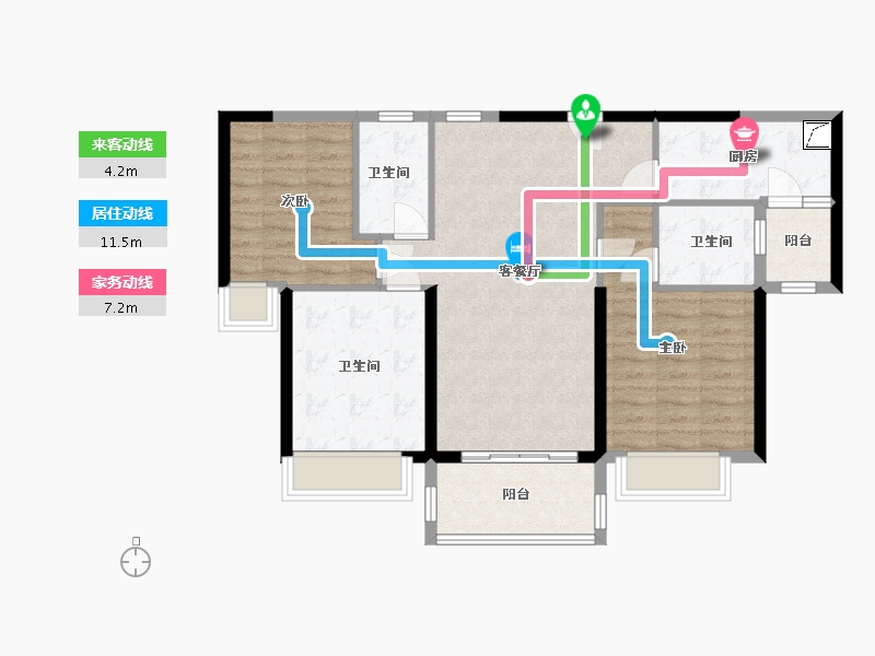 广东省-韶关市-乐昌碧桂园-91.00-户型库-动静线