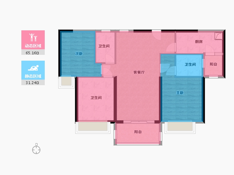 广东省-韶关市-乐昌碧桂园-91.00-户型库-动静分区