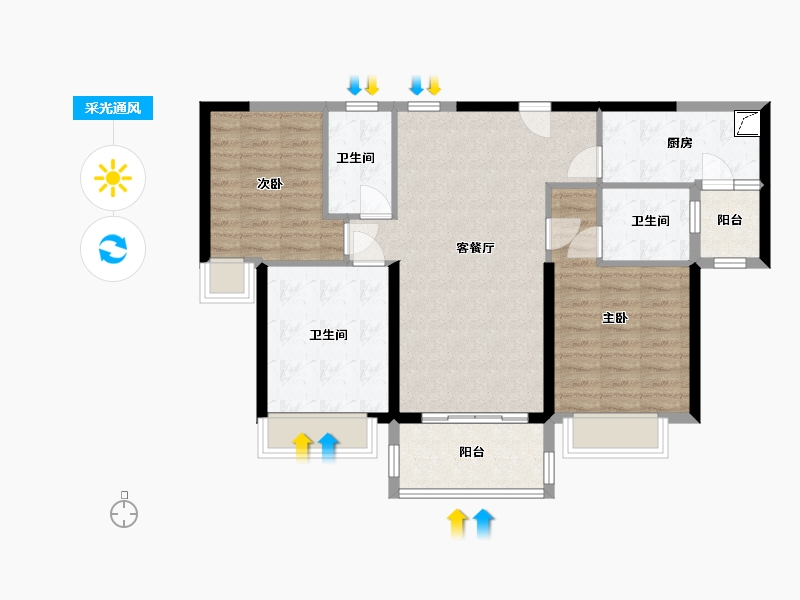 广东省-韶关市-乐昌碧桂园-91.00-户型库-采光通风